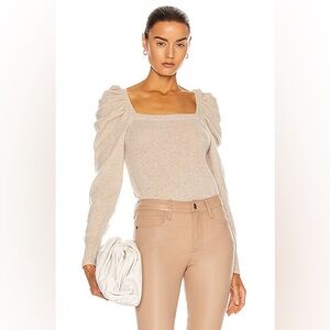 Frame Denim Cream Puff Sleeve Top